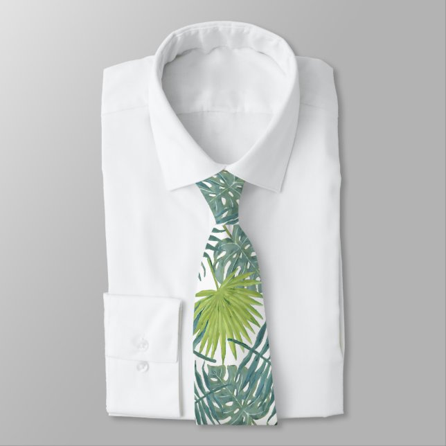Corbata Palm Tree Fronds Pintando Hawaian (Atado)