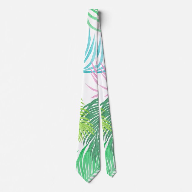 Corbata Palmas Pastel (Anverso)