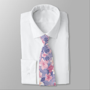 Corbata Palmas tropicales hawaianas patrón floral de veran