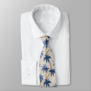 Corbata Palmeras Airossas en falso césped - Azul