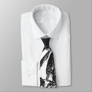 Corbata Palmeras en un diseño posterizado