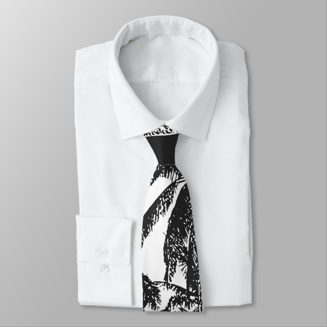 Corbata Palmeras en un diseño posterizado (Atado)