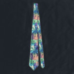 Corbata Palmeras tropicales vintage<br><div class="desc">Collage fresco de palmeras en rosa,  morado,  verde,  verde azulado y turquesa,  esta corbata de hombres es una gran declaración de moda para el cargo,  un boda o cualquier ocasión.</div>