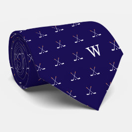 Corbata Palos de Golf Monogramados Azul Oscuro