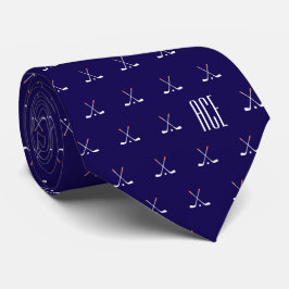 Corbata Palos de Golf Monogramados Azul Oscuro