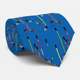 Corbata Palos de hockey azul