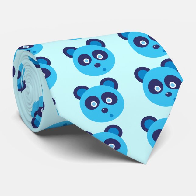 Corbata Panda azul (Enrollado)