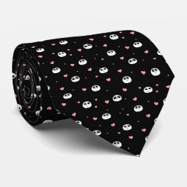 Corbata Panda con patrón de corazones