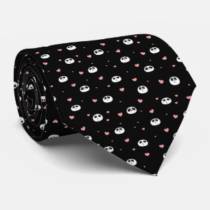 Corbata Panda con patrón de corazones
