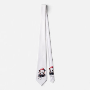 Corbata Panda de Navidad Holly Jolly, personalizado