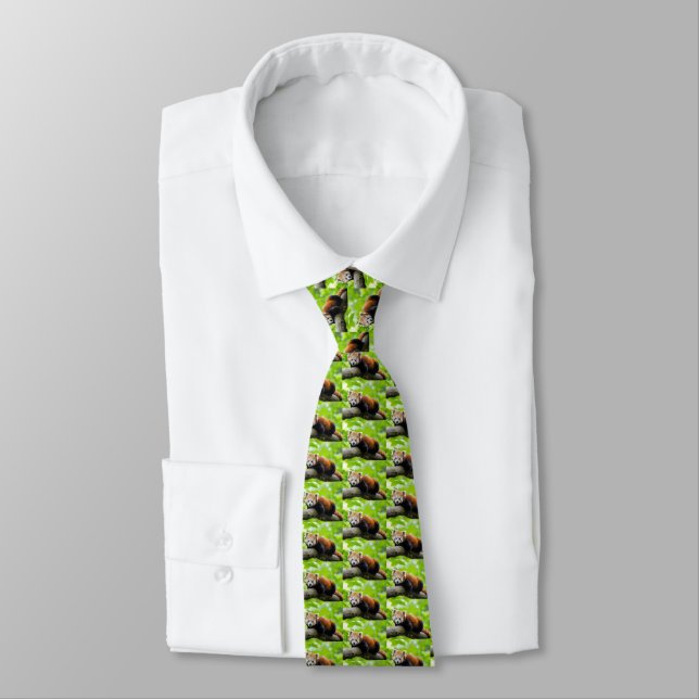 Corbata Panda rojo (Atado)