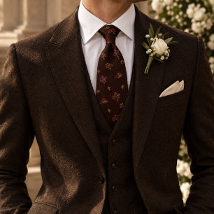 Corbata Paño de bolsillo de orquídea para bodas con estéti