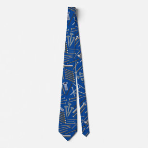 Corbata Pantalones y uñas x4 Azul G
