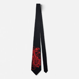 Corbata Pantera Roja Gótica de Lujo Negra y Audaz