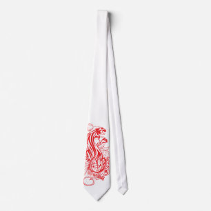Corbata Pantera Roja Gótico Lujo Negrita Minimalista Blanc
