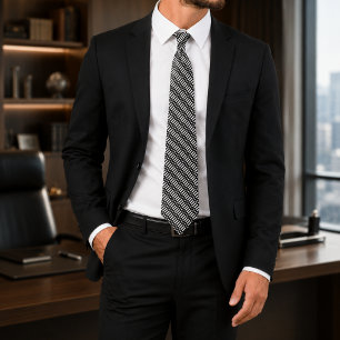 Corbata Pap Cadena Negra y Blanca a Rayas
