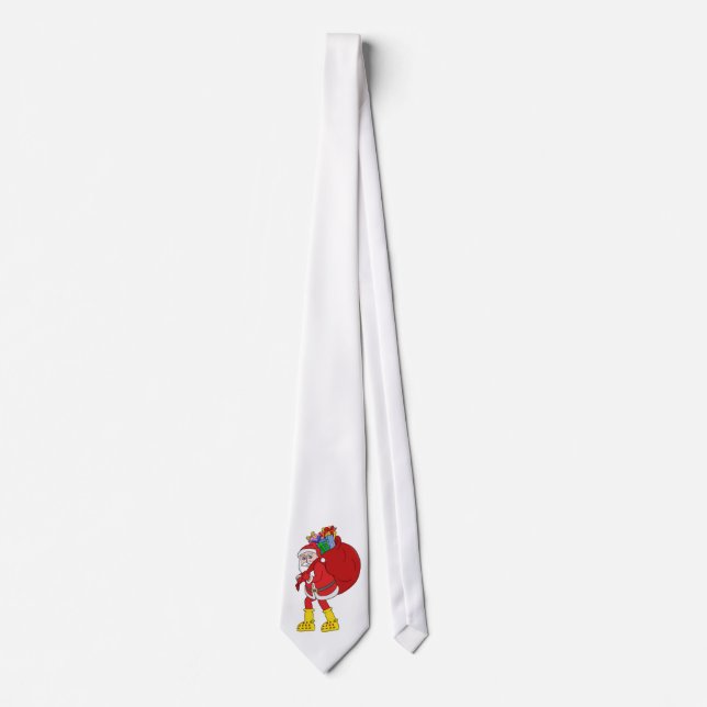 Corbata Papá Noel con botas amarillas grandes (Anverso)