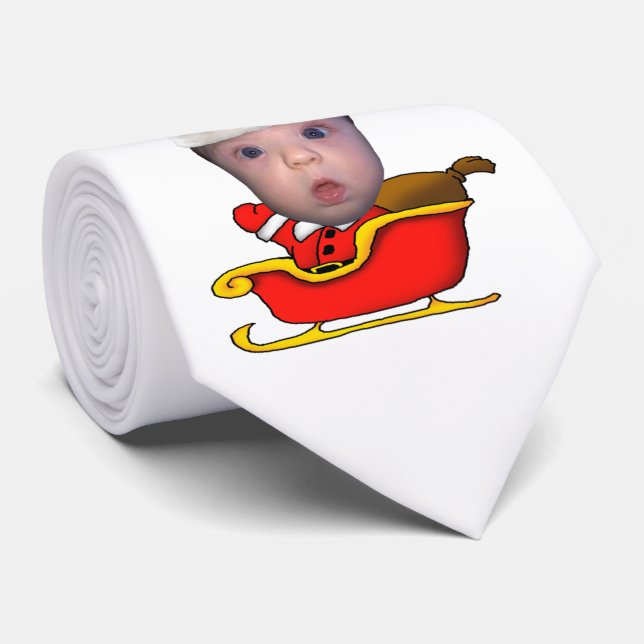 Corbata Papá Noel en la noche de los Navidades (Enrollado)