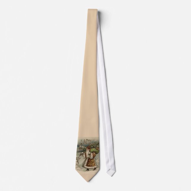 Corbata Papá Noel Victoriano con árbol de Navidad (Anverso)