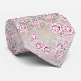 Corbata Papel de regalo con patrón de rosa de lujo