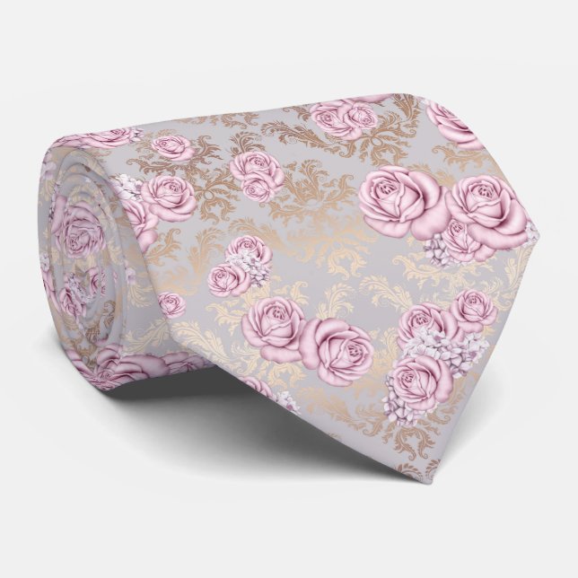 Corbata Papel de regalo con patrón de rosa de lujo (Enrollado)