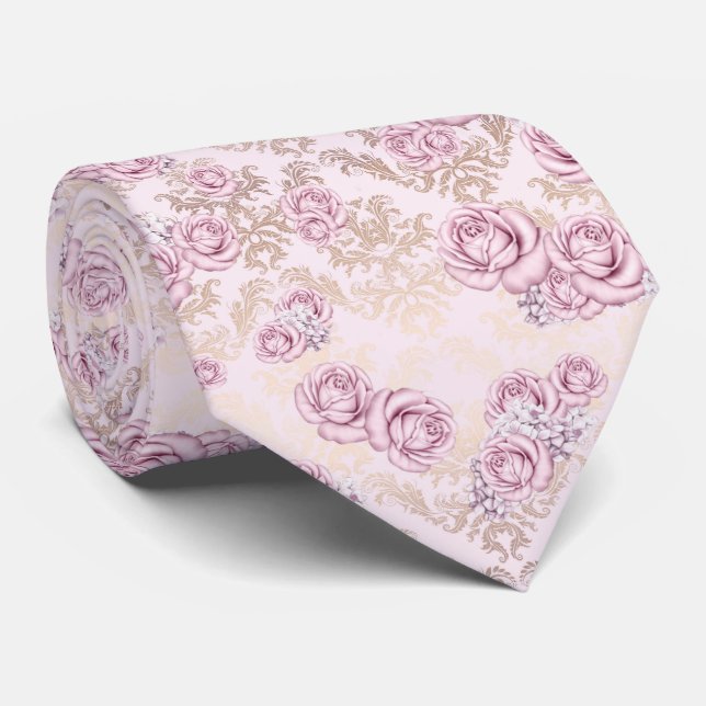 Corbata Papel de regalo con patrón de rosa de lujo (Enrollado)