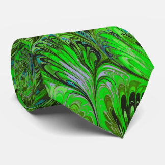 CORBATA PAPEL MARBLADO,PATRÓN DE PELO AZUL VERDE ABSTRACTO