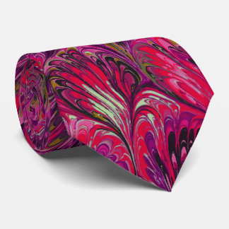 CORBATA PAPEL MARBLADO, PATRÓN DE PIEL ROJO ABSTRACTO, PIN