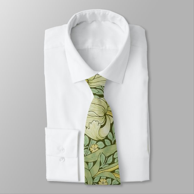 Corbata Papel pintado floral azul de William Morris Pimper (Atado)