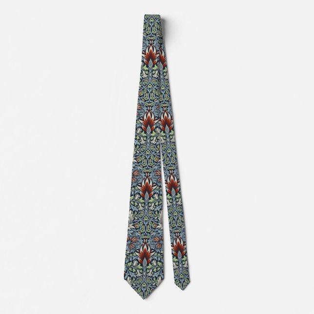 Corbata Papel pintado floral Morris Navy Blue Snakeshead (Anverso)