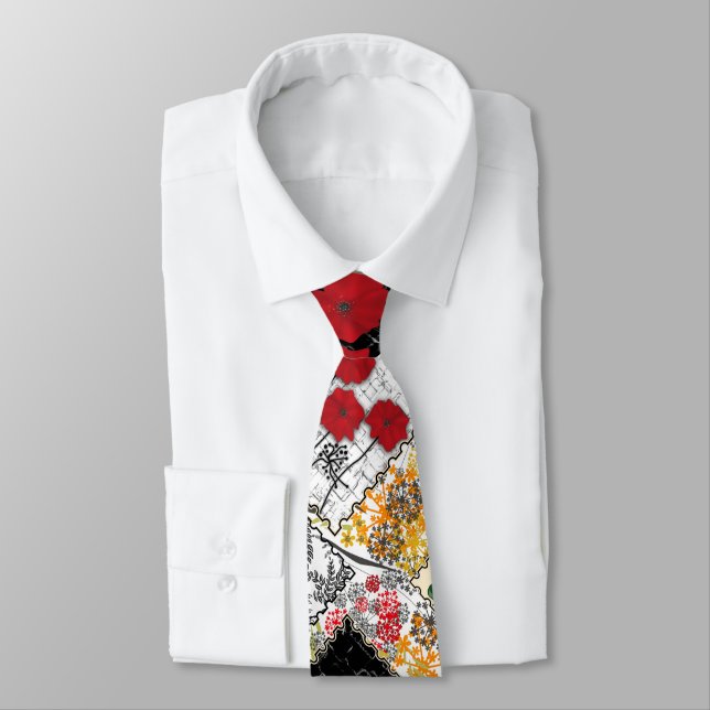 Corbata Papel retro inmaculado de tela de palomitas (Atado)