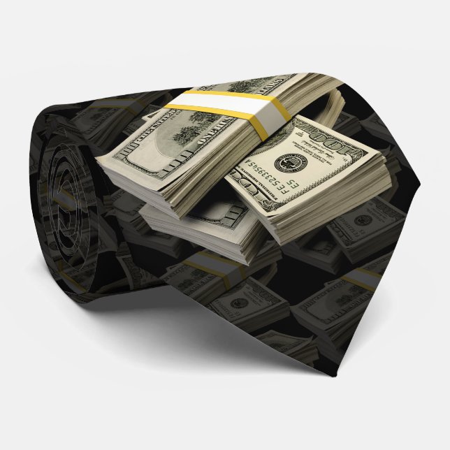 Corbata Paquetes con 100 dólares (Enrollado)