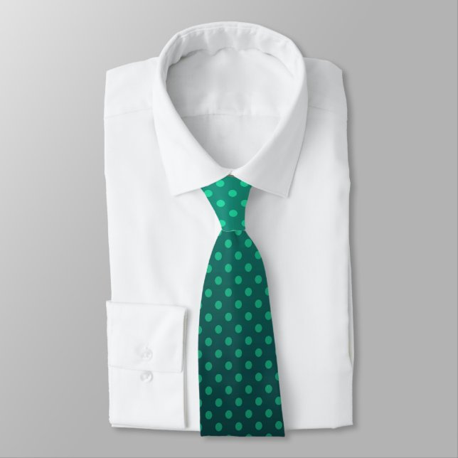 Corbata Paquetes de polka gris verde degradado imprimen fe (Atado)