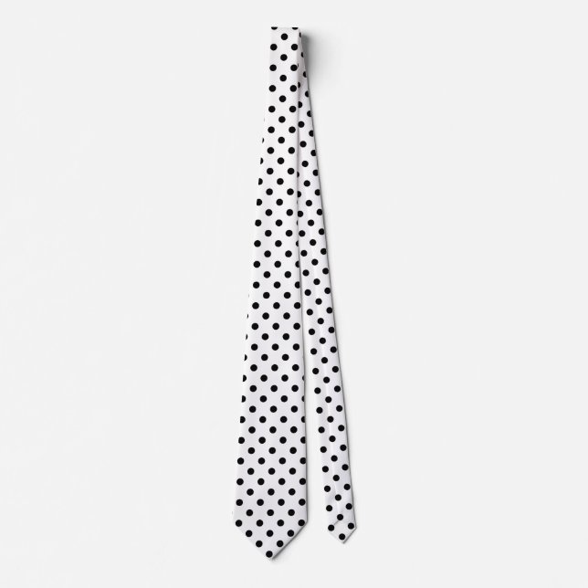 Corbata Paquetes de polka negros y blancos (Anverso)