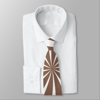 Corbata Par de cuello de patrón de sol marrón y blanco