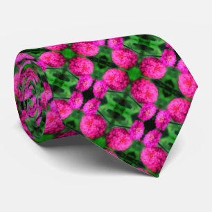 Corbata Par de flores rosadas de Zinnia cerrar patrón abst