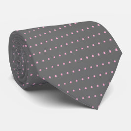 Corbata Par de puntos de polka rosa gris