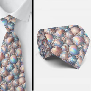 Corbata para Amantes de la Playa   Conchas de Mar 