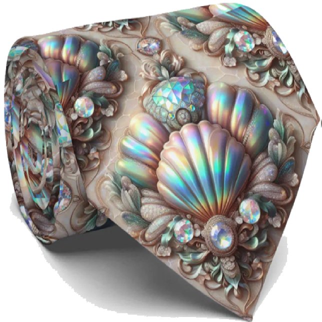 Corbata para Amantes de la Playa | Patrón de Conch (Subido por el creador)