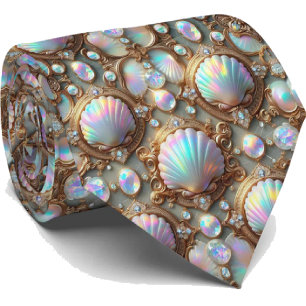 Corbata para Amantes de la Playa Patrón de Conch