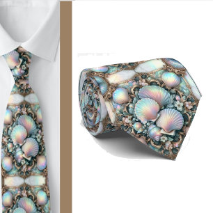 Corbata para Amantes de la Playa Patrón de Conch