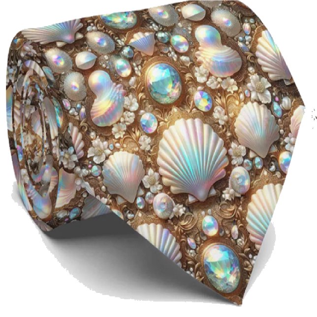 Corbata para Amantes de la Playa | Patrón de Conch (Subido por el creador)