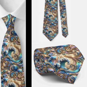 Corbata para Amantes de la Playa Patrón de Olas