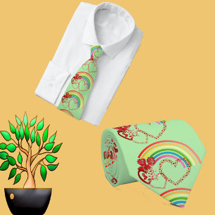 Corbata Para él, Rosas rusos de corazón Valentine Rainbow