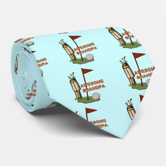 Corbata para hombre Awesome Grandpa Golf (Enrollado)