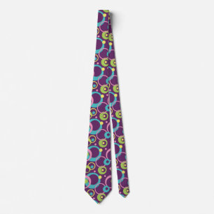 Corbata para hombre de círculos púrpura funky