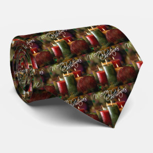 Corbata para hombre de velas de Navidad