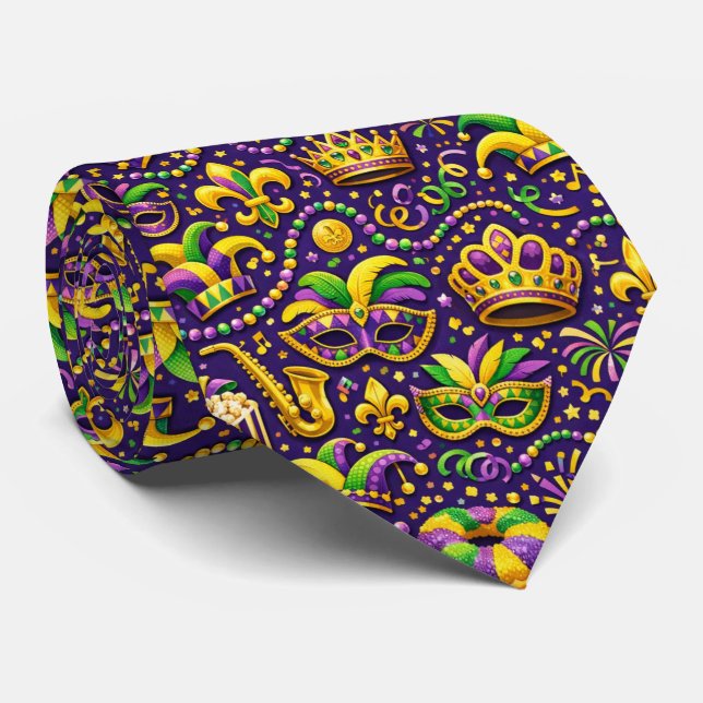 Corbata para la fiesta del desfile de Mardi Gras (Enrollado)