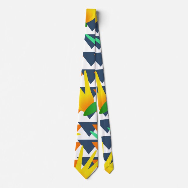 Corbata Paraíso floral geométrico africano (Anverso)