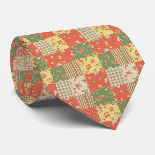 Corbata Parche de Gingham Floral con Estilo de Casa de Cam